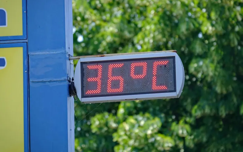 Thermometer zeigt 36 Grad