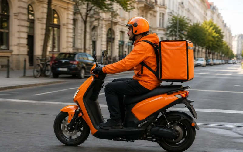 Essenslieferant auf E-Roller