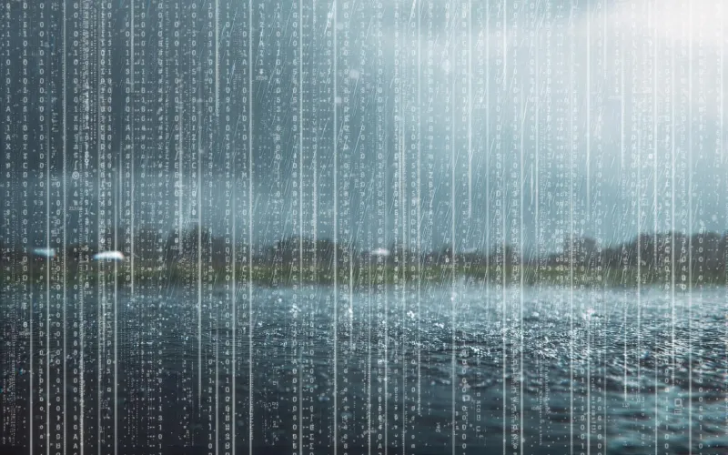 Regen in einer Landschaft