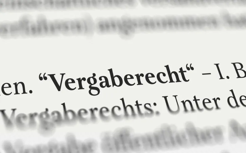 Das Wort Vergaberecht in einem Buch